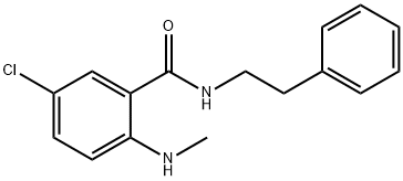 5-氯-2-甲胺基-N-苯乙基苯甲酰胺 结构式