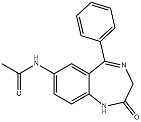 Acetamide, N-(2,3-dihydro-2-oxo-5-phenyl-1H-1,4-benzodiazepin-7-yl)- 结构式