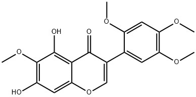 5,7-Dihydroxy-2',4',5',6-tetramethoxyisoflavone 结构式