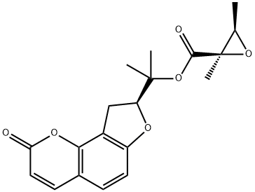 (8S)-8-[1-[(2,3-Dimethyloxiran-2-yl)carbonyloxy]-1-methylethyl]-8,9-dihydro-2H-furo[2,3-h]-1-benzopyran-2-one 结构式