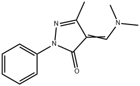 4-[(Dimethylamino)methylene]-3-methyl-1-phenyl-2-pyrazolin-5-one 结构式