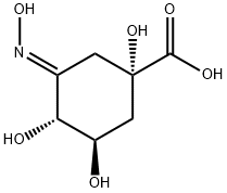 Cyclohexanecarboxylic acid, 1,3,4-trihydroxy-5-(hydroxyimino)-, (1S,3R,4R,5E)- (9CI) 结构式