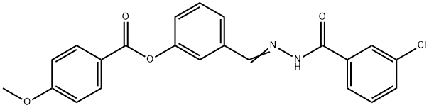 3-[2-(3-chlorobenzoyl)carbohydrazonoyl]phenyl 4-methoxybenzoate 结构式
