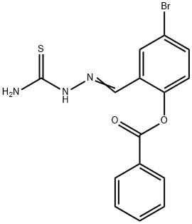 2-[2-(aminocarbothioyl)carbohydrazonoyl]-4-bromophenyl benzoate 结构式