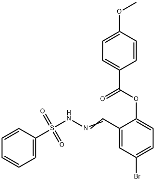 4-bromo-2-[2-(phenylsulfonyl)carbohydrazonoyl]phenyl 4-methoxybenzoate 结构式