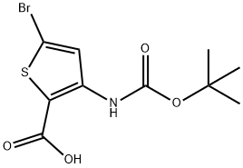 5-溴-3-((叔丁氧基羰基)氨基)噻吩-2-羧酸 结构式