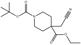 4-(氰基甲基)-1,4-哌啶二羧酸-1-(1,1-二甲基乙基)4-乙酯 结构式