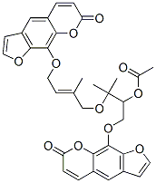 9-[[4-[2-(Acetyloxy)-1,1-dimethyl-3-[(7-oxo-7H-furo[3,2-g][1]benzopyran-9-yl)oxy]propoxy]-3-methyl-2-butenyl]oxy]-7H-furo[3,2-g][1]benzopyran-7-one 结构式