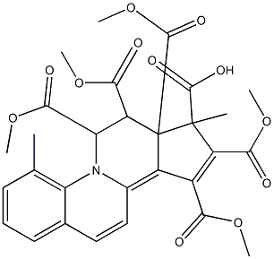 6,7-Dihydro-4-methylbenzo[f]cyclopenta[a]quinolizine-6,7,7a,8,9,10(8H)-hexacarboxylic acid hexamethyl ester 结构式