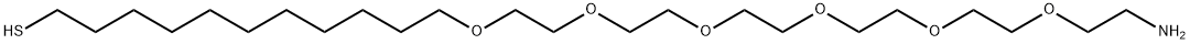 20-(11-Mercaptoundecanyloxy)-3,6,9,12,15,18-hexaoxaeicosane-1-amine,hydrochloride 结构式