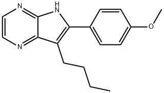 7-丁基-6-(4-甲氧基苯基)-5H-吡咯并[2,3-B]吡嗪 结构式