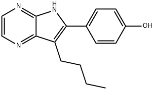 7-丁基-6-(4-羟基苯基)-5H-吡咯并[2,3-B]吡嗪 结构式