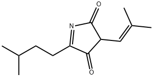 2H-Pyrrole-2,4(3H)-dione, 5-(3-methylbutyl)-3-(2-methyl-1-propenyl)- (9CI) 结构式