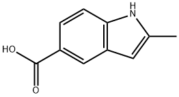 2-甲基-1H-吲哚-5-羧酸 结构式