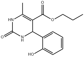 5-Pyrimidinecarboxylicacid,1,2,3,4-tetrahydro-4-(2-hydroxyphenyl)-6-methyl-2-oxo-,propylester(9CI) 结构式