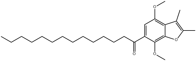 4,7-Dimethoxy-2,3-dimethyl-6-tetradecanoylbenzofuran 结构式