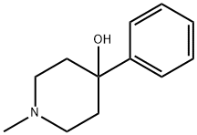 1-甲基-4-苯基-4-哌啶醇 结构式