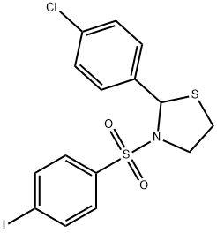 Thiazolidine, 2-(4-chlorophenyl)-3-[(4-iodophenyl)sulfonyl]- (9CI) 结构式