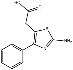 (2-亚氨基-4-苯基-2,3-二氢-1,3-噻唑-5-基)乙酸 结构式