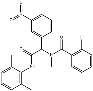 Benzeneacetamide, N-(2,6-dimethylphenyl)-alpha-[(2-fluorobenzoyl)methylamino]-3-nitro- (9CI) 结构式