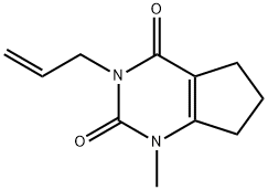 6,7-Dihydro-3-allyl-1-methyl-1H-cyclopentapyrimidine-2,4(3H,5H)-dione 结构式