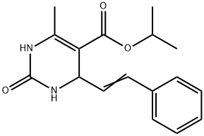 5-Pyrimidinecarboxylicacid,1,2,3,4-tetrahydro-6-methyl-2-oxo-4-(2-phenylethenyl)-,1-methylethylester(9CI) 结构式