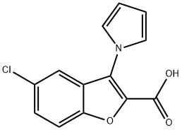 5-Chloro-3-(1H-pyrrol-1-yl)-1-benzofuran-2-carboxylic acid 结构式