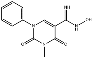 N'-HYDROXY-3-METHYL-2,4-DIOXO-1-PHENYL-1,2,3,4-TETRAHYDROPYRIMIDINE-5-CARBOXIMIDAMIDE 结构式