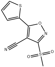 3-(METHYLSULFONYL)-5-(2-THIENYL)ISOXAZOLE-4-CARBONITRILE 结构式