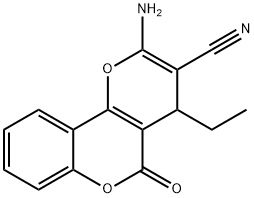 2-AMINO-4-ETHYL-5-OXO-4H,5H-PYRANO[3,2-C]CHROMENE-3-CARBONITRILE 结构式