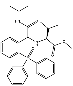 L-Valine, N-[2-[(1,1-dimethylethyl)amino]-1-[2-(diphenylphosphinyl)phenyl]-2-oxoethyl]-, methyl ester (9CI) 结构式