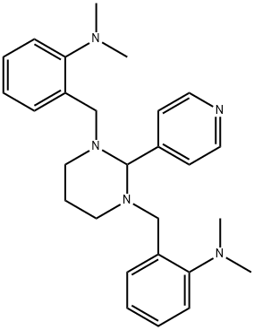 2,2'-[[二氢-2-(4-吡啶基)-1,3(2H,4H)-嘧啶二基]二(亚甲基)]二[N,N-二甲基苯胺] 结构式