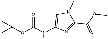 1H-IMIDAZOLE-2-CARBOXYLIC ACID, 4-[[(1,1-DIMETHYLETHOXY)CARBONYL]AMINO]-1-METHYL-, METHYL ESTER 结构式