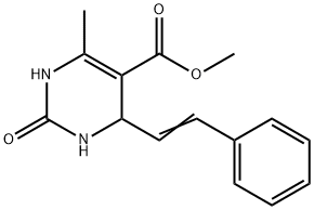 5-Pyrimidinecarboxylicacid,1,2,3,4-tetrahydro-6-methyl-2-oxo-4-(2-phenylethenyl)-,methylester(9CI) 结构式