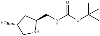 Carbamic acid, [[(2S,4R)-4-hydroxy-2-pyrrolidinyl]methyl]-, 1,1-dimethylethyl 结构式