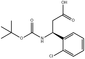 BOC-(S)-3-氨基-3-(2-氯苯基)-丙酸 结构式