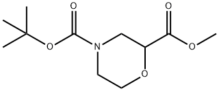 N-BOC-2-吗啉甲酸甲酯 结构式