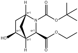Ethyl (1S,3S,4S,5R)-rel-2-Boc-5-hydroxy-2-azabicyclo[2.2.1]heptane-3-carboxylate 结构式