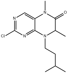 2-氯-8-异戊基-5,7-二甲基-7,8-二氢蝶啶-6(5H)-酮 结构式