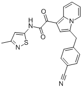 3-[(4-氰基苯基)甲基]-N-(3-甲基-5-异噻唑基)-ALPHA-氧代-1-中氮茚乙酰胺 结构式