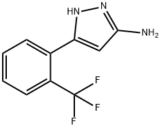 5-[2-(三氟甲基)苯基]-1H-吡唑-3-胺 结构式