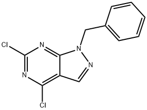 1-苄基-4,6-二氯-1H-吡唑并[3,4-D]嘧啶 结构式