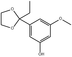 Phenol, 3-(2-ethyl-1,3-dioxolan-2-yl)-5-methoxy- (9CI) 结构式