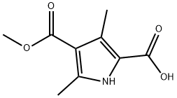 4-(甲氧羰基)-3,5-二甲基-1H-吡咯-2-羧酸 结构式