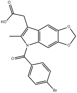 5-(4-Bromobenzoyl)-6-methyl-5H-1,3-dioxolo[4,5-f]indole-7-acetic acid 结构式