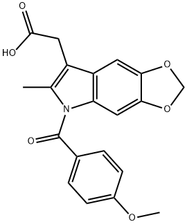 5-(p-Anisoyl)-6-methyl-5H-1,3-dioxolo[4,5-f]indole-7-acetic acid 结构式