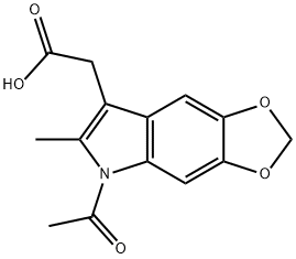 5-Acetyl-2-methyl-5H-1,3-dioxolo[4,5-f]indole-7-acetic acid 结构式
