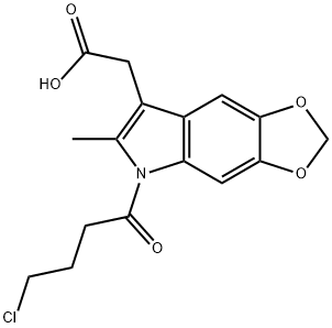 5-(4-Chlorobutyryl)-6-methyl-5H-1,3-dioxolo[4,5-f]indole-7-acetic acid 结构式