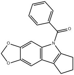 5,6,7,8-Tetrahydro-5-benzoylcyclopenta[b]-1,3-dioxolo[4,5-f]indole 结构式