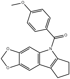 5,6,7,8-Tetrahydro-5-(p-anisoyl)cyclopenta[b]-1,3-dioxolo[4,5-f]indole 结构式